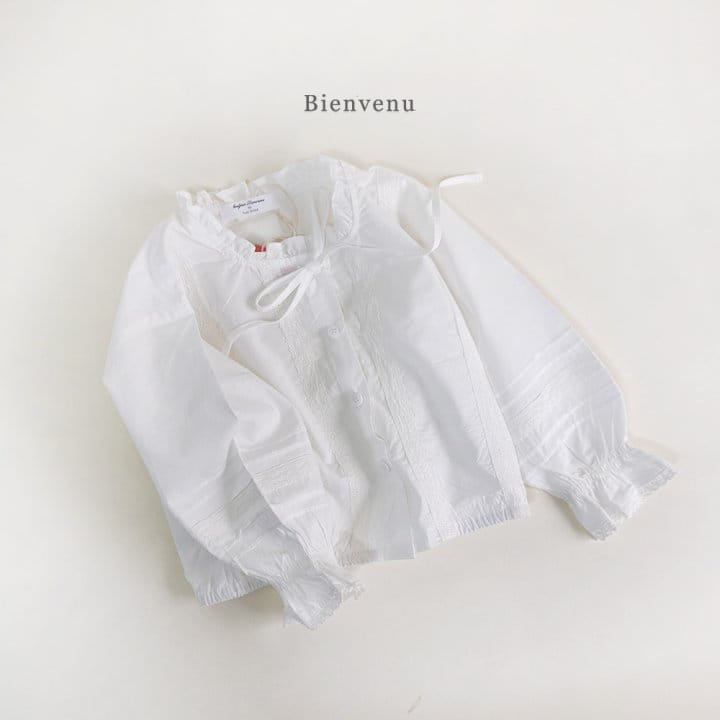 Bienvenu - Korean Children Fashion - #discoveringself - Ribbon Shirring Lace Blouse