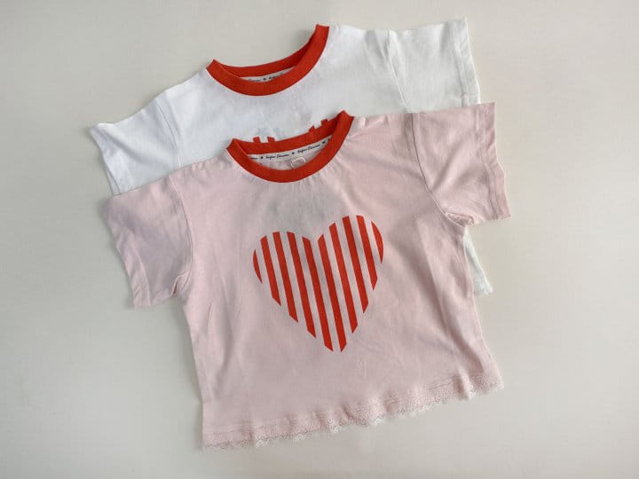 Bienvenu - Korean Children Fashion - #fashionkids - Heart Short Sleeve Tee - 6