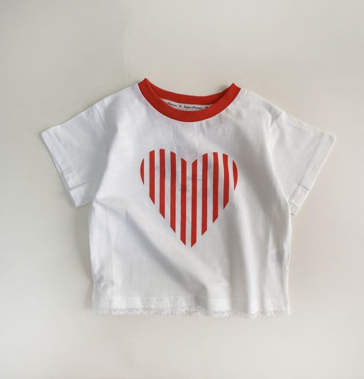 Bienvenu - Korean Children Fashion - #kidsshorts - Heart Short Sleeve Tee - 7