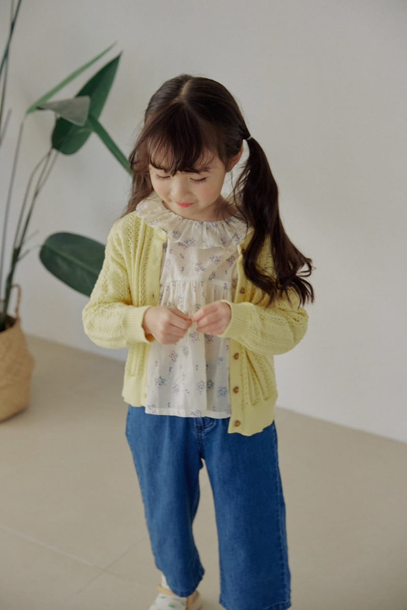 Bienvenu - Korean Children Fashion - #kidsshorts - Frill Empire Flower Blouse  - 7