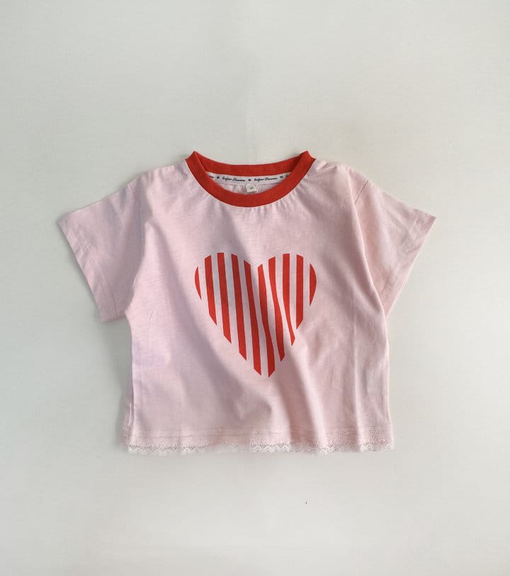 Bienvenu - Korean Children Fashion - #kidsstore - Heart Short Sleeve Tee - 8