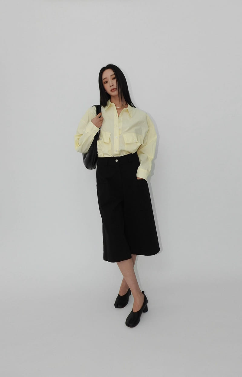 Black Fuchsia - Korean Women Fashion - #womensfashion - Diagonal Pocket Shirt - 3