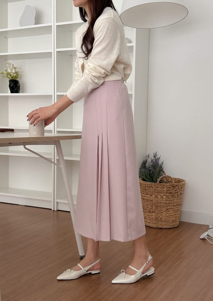 Bytheshew - Korean Women Fashion - #momslook - One Side Wrinkle Skirt - 5