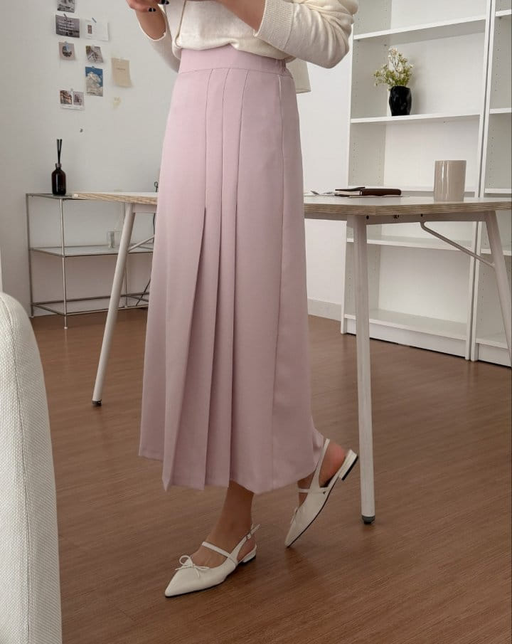 Bytheshew - Korean Women Fashion - #momslook - One Side Wrinkle Skirt - 7