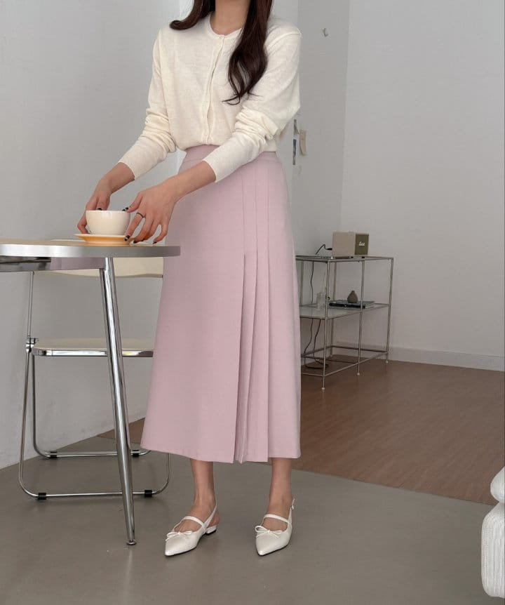 Bytheshew - Korean Women Fashion - #womensfashion - One Side Wrinkle Skirt - 6