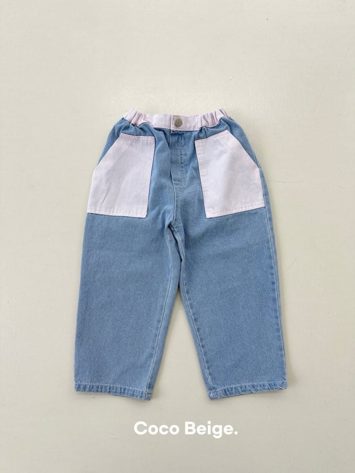 Coco-beige - Korean Children Fashion - #childrensboutique - Pocket Denim Pants - 3