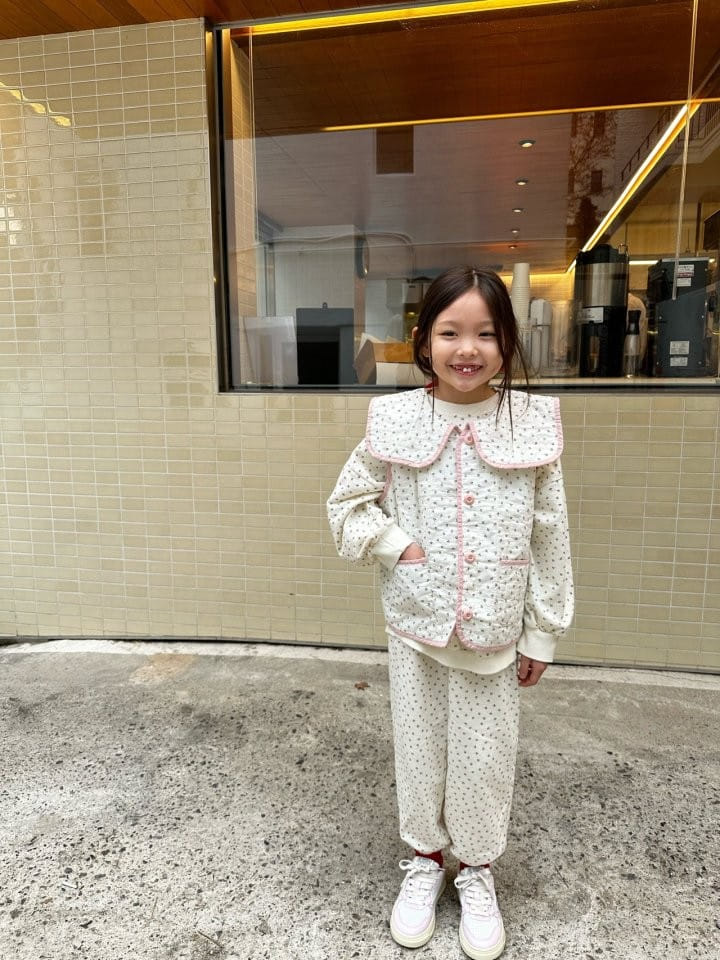 Coco-beige - Korean Children Fashion - #stylishchildhood - Small Flower Jogger Pants - 6