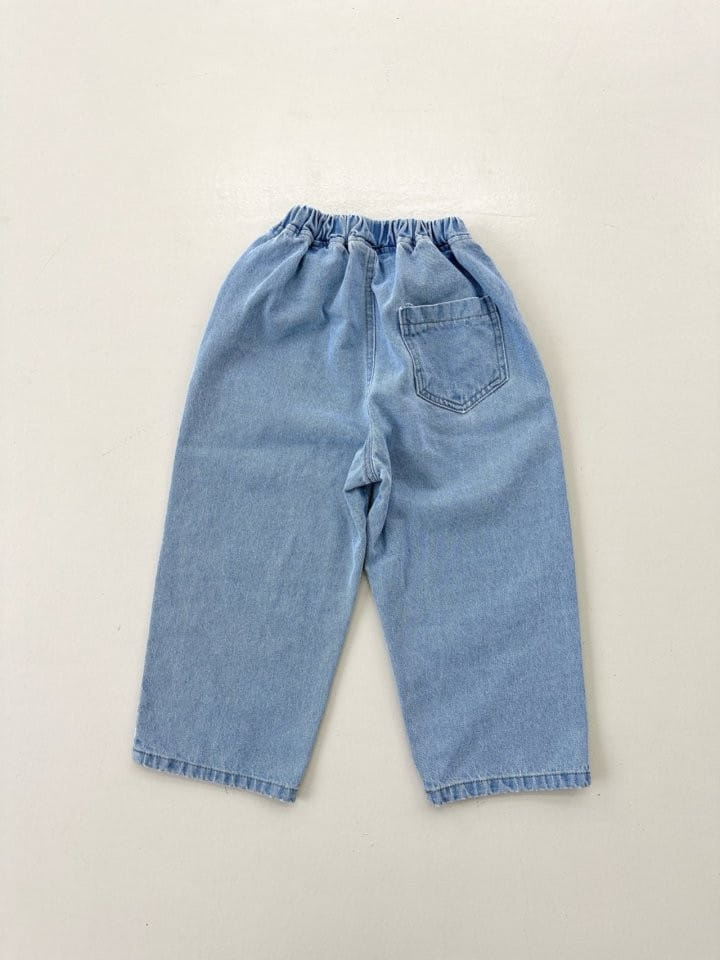 Coco-beige - Korean Children Fashion - #toddlerclothing - Ribbon Denim Pants - 7