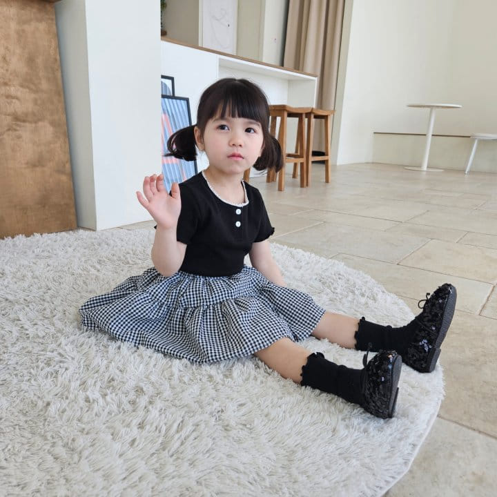 Color - Korean Children Fashion - #magicofchildhood - To To Black Check Skirt Pants