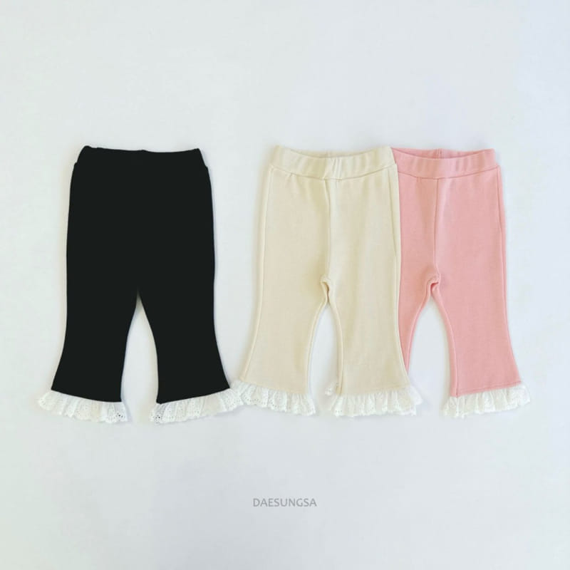 Dae Sung Sa - Korean Children Fashion - #kidsshorts - Lace Wide Pants - 7