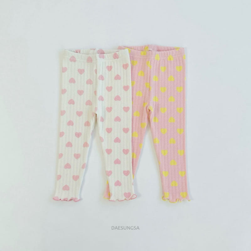 Dae Sung Sa - Korean Children Fashion - #kidzfashiontrend - Heart Rib Leggings - 2