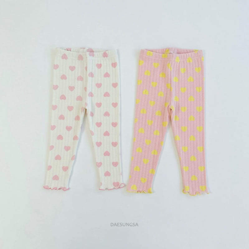 Dae Sung Sa - Korean Children Fashion - #magicofchildhood - Heart Rib Leggings - 5