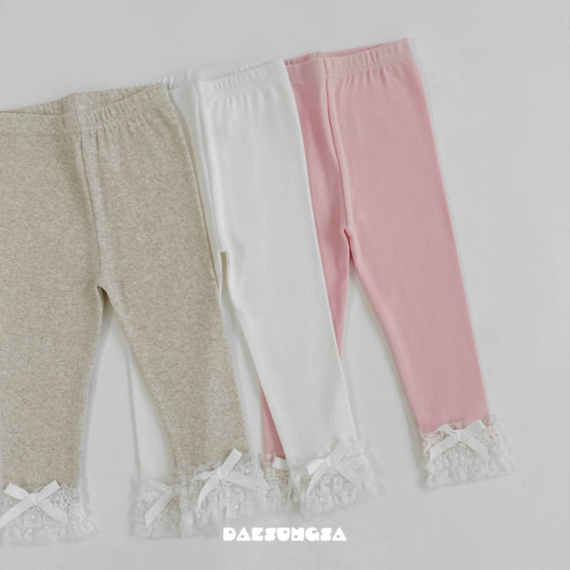 Dae Sung Sa - Korean Children Fashion - #minifashionista - Barbi Lace Leggings - 7