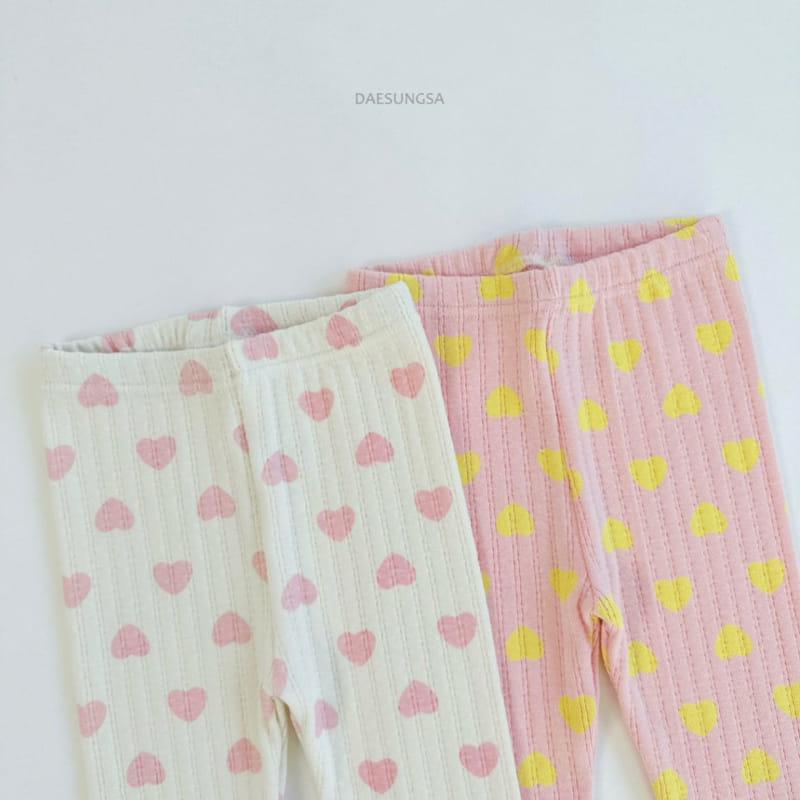 Dae Sung Sa - Korean Children Fashion - #minifashionista - Heart Rib Leggings - 6