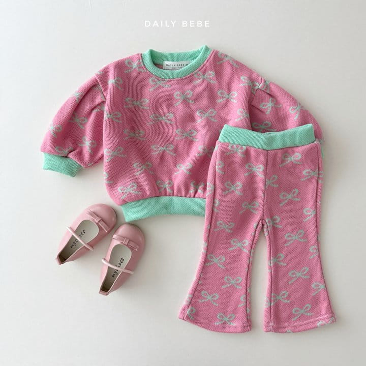 Daily Bebe - Korean Children Fashion - #Kfashion4kids - Spring Jacquard Top Bottom Set - 7