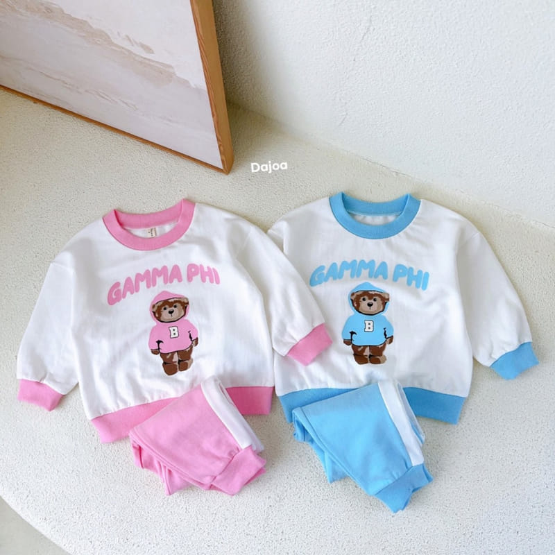 Dajoa - Korean Children Fashion - #childofig - Hat Bear Top Bottom Set - 3