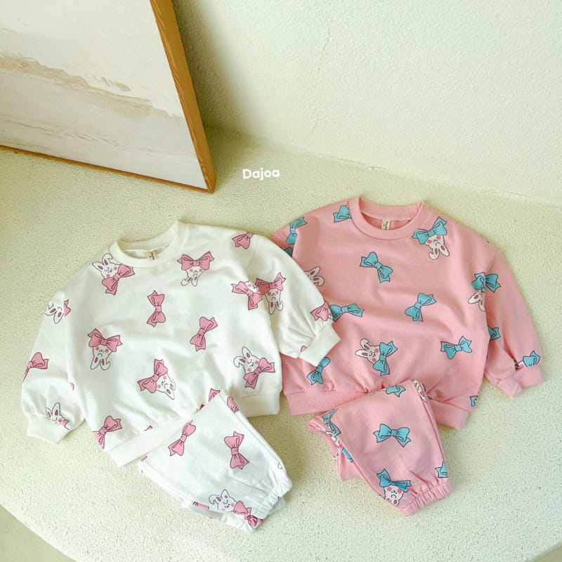 Dajoa - Korean Children Fashion - #designkidswear - Ribbon Rabbit Top Bottom Set - 2