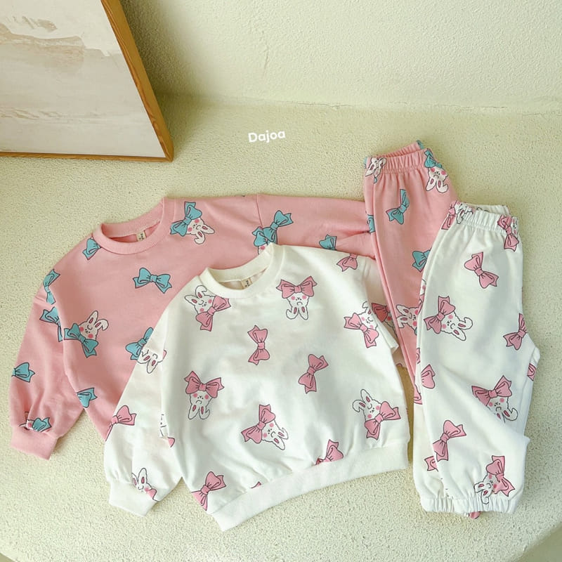 Dajoa - Korean Children Fashion - #discoveringself - Ribbon Rabbit Top Bottom Set - 4