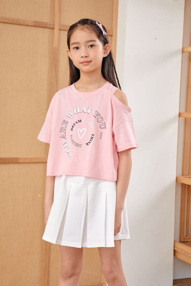 Dawon - Korean Children Fashion - #childrensboutique - Unbalance Slit Tee - 5