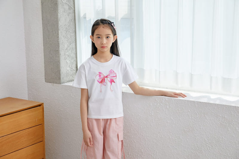 Dawon - Korean Children Fashion - #kidsshorts - Ribbon Seng Hwa Paint Tee - 5