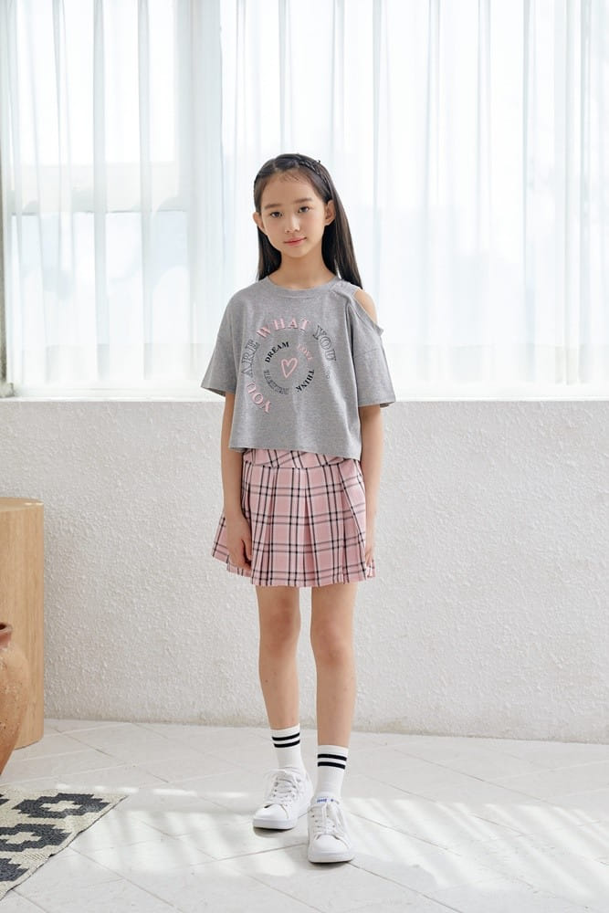 Dawon - Korean Children Fashion - #kidsshorts - Unbalance Slit Tee - 9