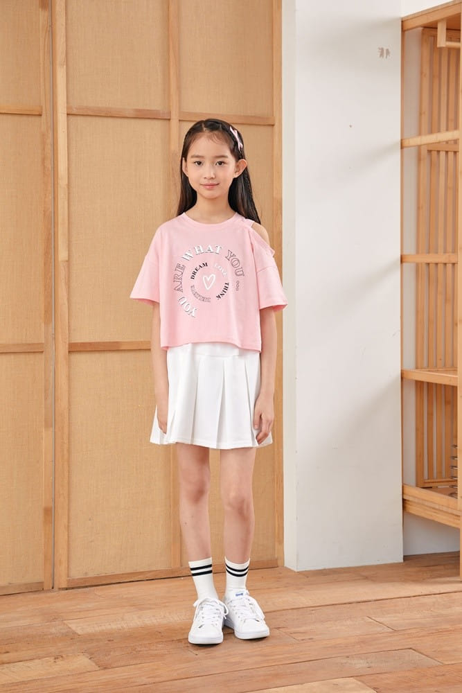 Dawon - Korean Children Fashion - #prettylittlegirls - Unbalance Slit Tee - 2