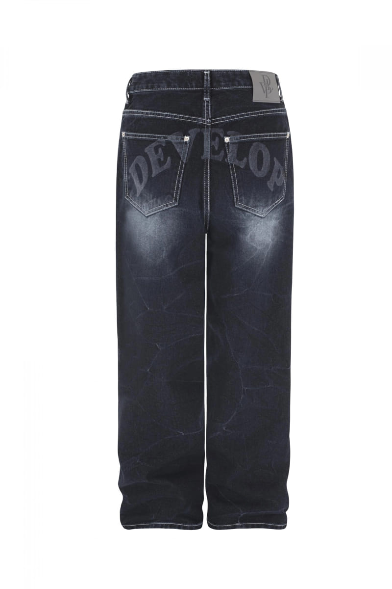 Develop - Korean Women Fashion - #momslook - 1159 Edge Wide Fit Denim Pants - 2