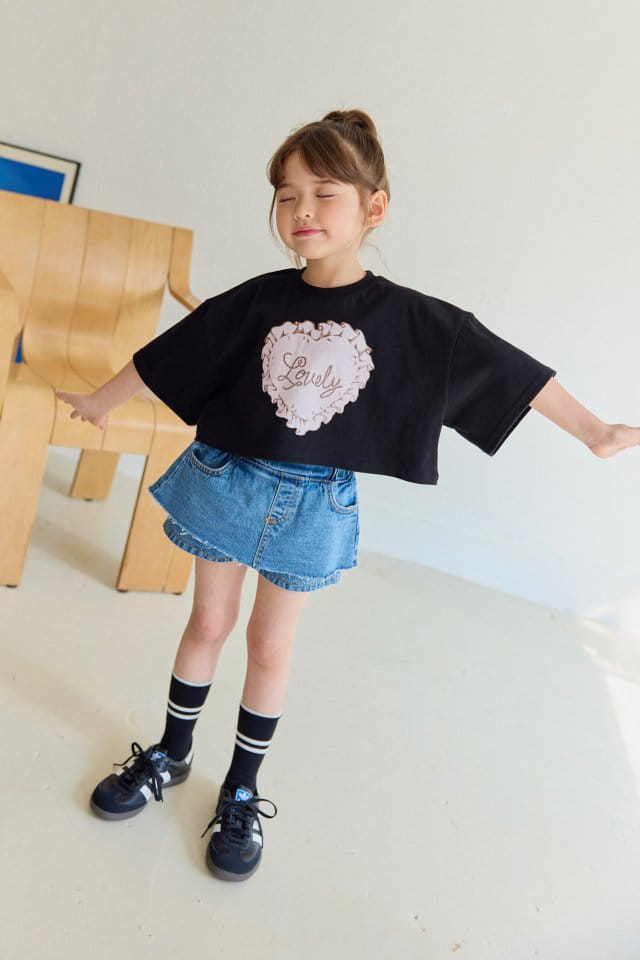 Dore Dore - Korean Children Fashion - #discoveringself - Cushion Heart Crop Tee - 4