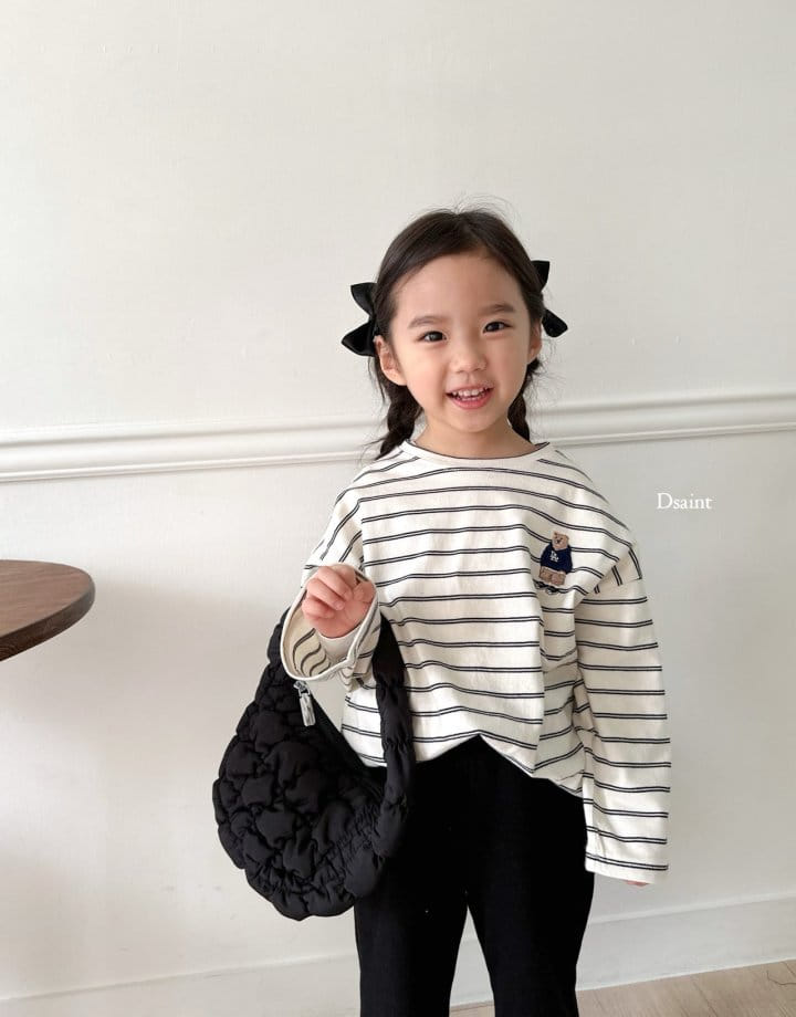 Dsaint - Korean Children Fashion - #Kfashion4kids - LA Bear Embroidery Tee - 8