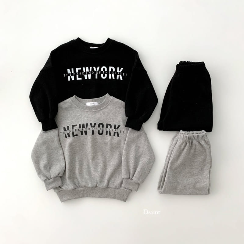 Dsaint - Korean Children Fashion - #discoveringself - Street New York Top Bottom Set - 2