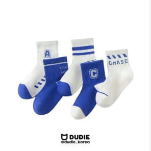 Dudie - Korean Children Fashion - #todddlerfashion - Blue Chance 5 Type Set