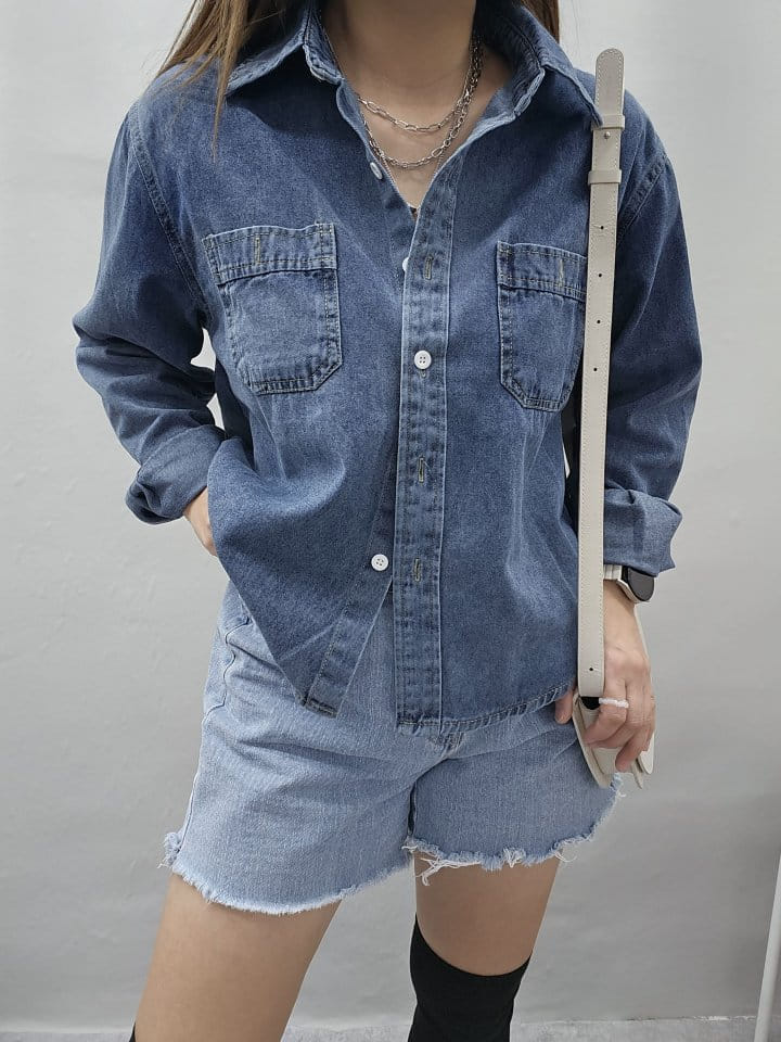 Gram - Korean Women Fashion - #momslook - Basic Denim Shirt - 6