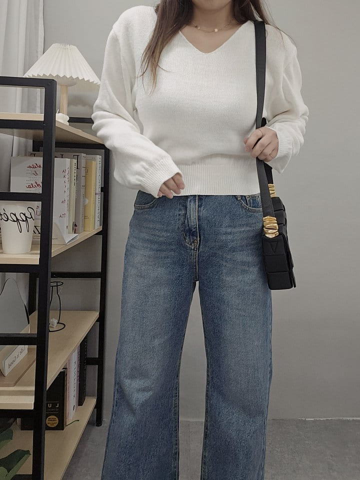 Gram - Korean Women Fashion - #momslook - C V String Knit - 3