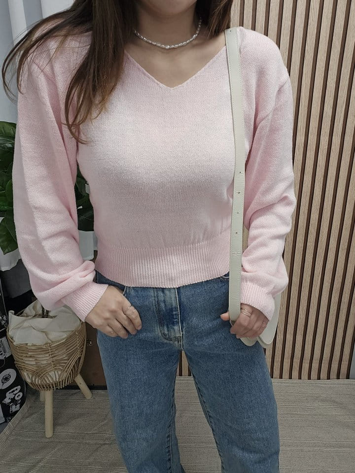 Gram - Korean Women Fashion - #momslook - C V String Knit - 7