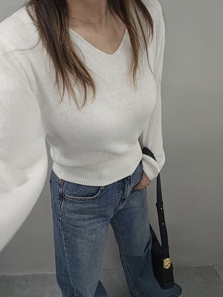 Gram - Korean Women Fashion - #thelittlethings - C V String Knit - 2