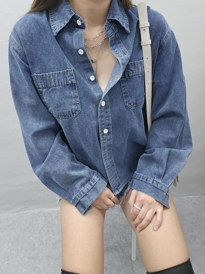 Gram - Korean Women Fashion - #womensfashion - Basic Denim Shirt