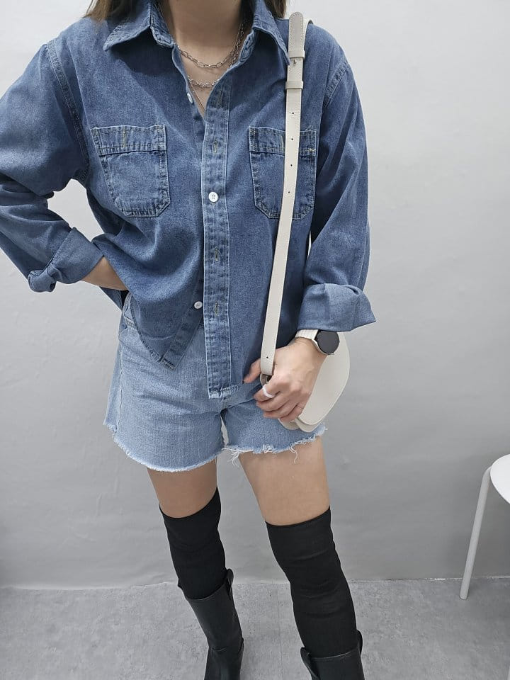 Gram - Korean Women Fashion - #womensfashion - Basic Denim Shirt - 5