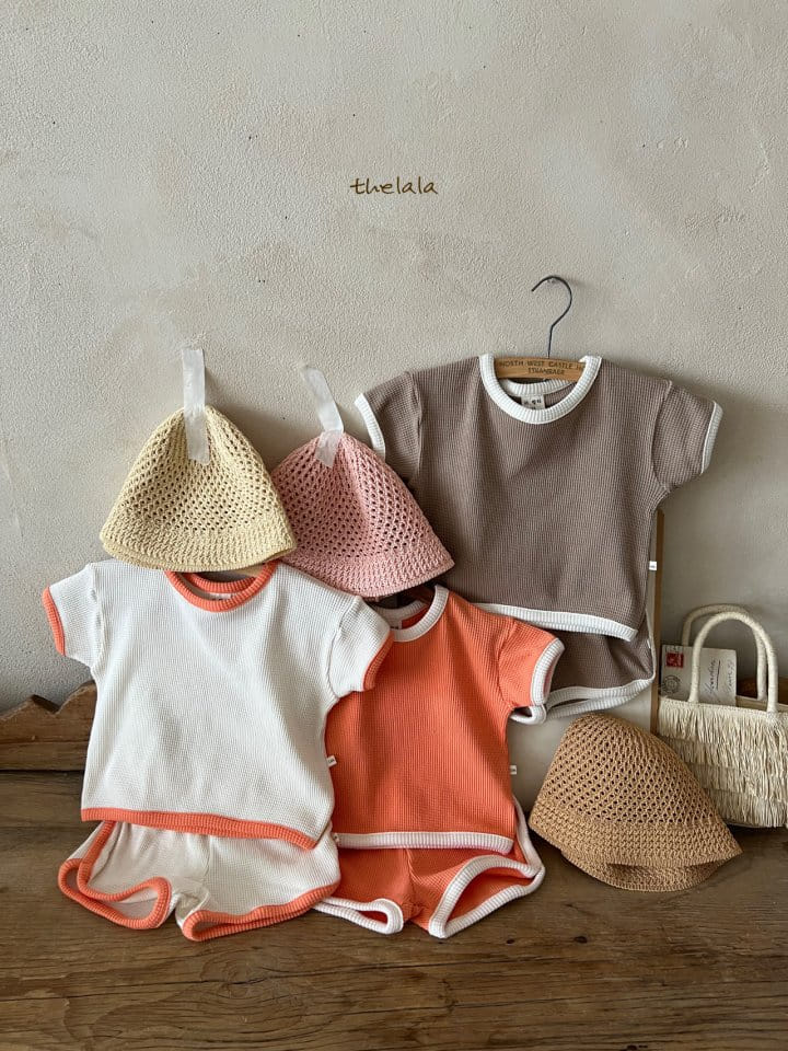 Lala - Korean Children Fashion - #magicofchildhood - Oranc Top Bottom Set - 2