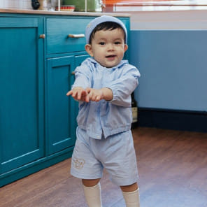 Littletini - Korean Baby Fashion - #babyoninstagram - Blue Crisp Shorts