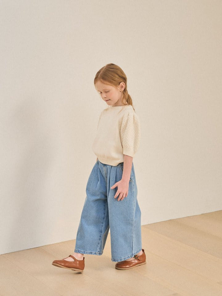 Lolobole - Korean Children Fashion - #childofig - Wrinkle Denim Wide Pants - 10