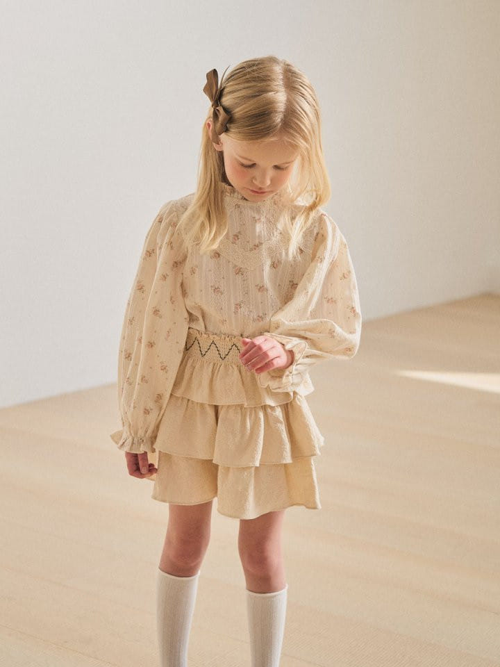 Lolobole - Korean Children Fashion - #fashionkids - Flower Safforn Blouse - 10