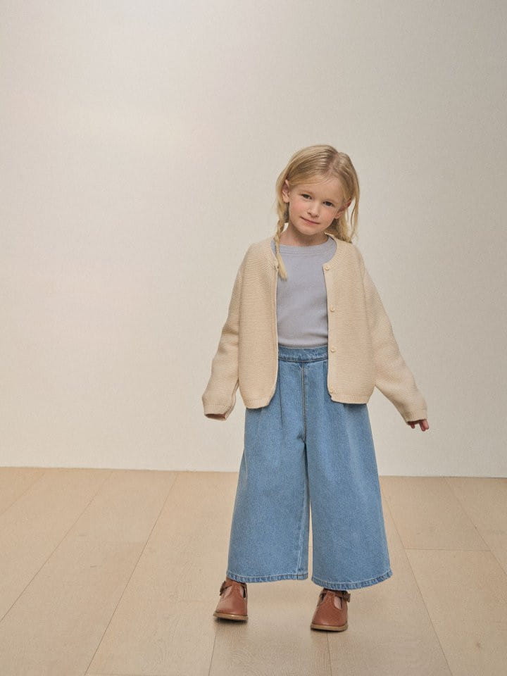 Lolobole - Korean Children Fashion - #kidzfashiontrend - Wrinkle Denim Wide Pants - 3