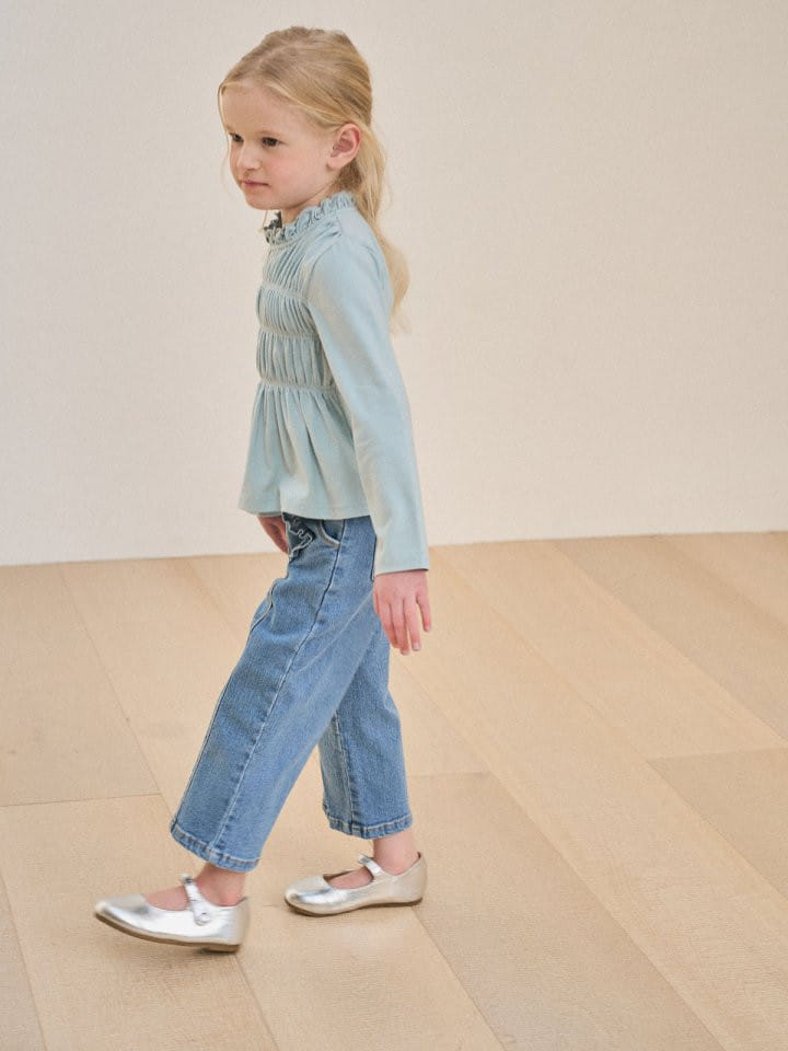 Lolobole - Korean Children Fashion - #prettylittlegirls - Lady Frill Denim Pants - 9