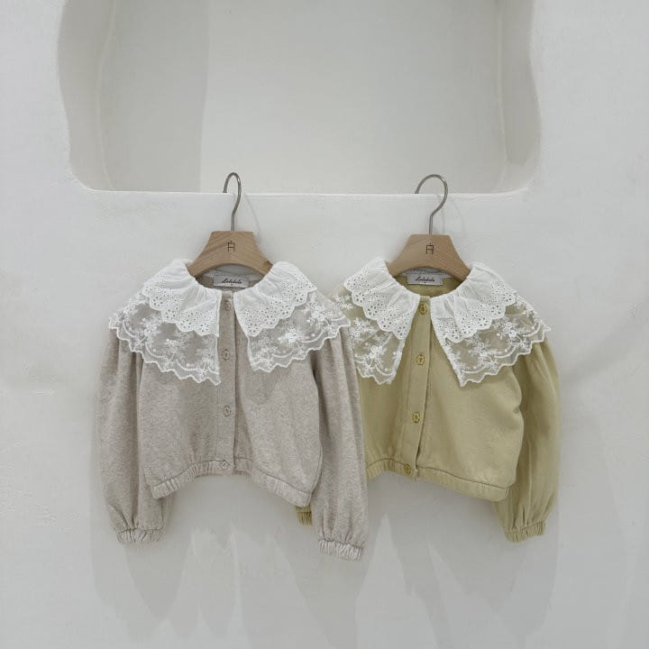 Lolobole - Korean Children Fashion - #todddlerfashion - Lace Terry Cardigan