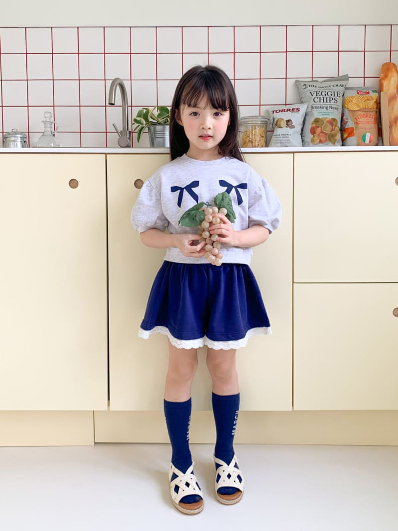 Momo Ann - Korean Children Fashion - #childofig - Ribbon Top Bottom Set - 4