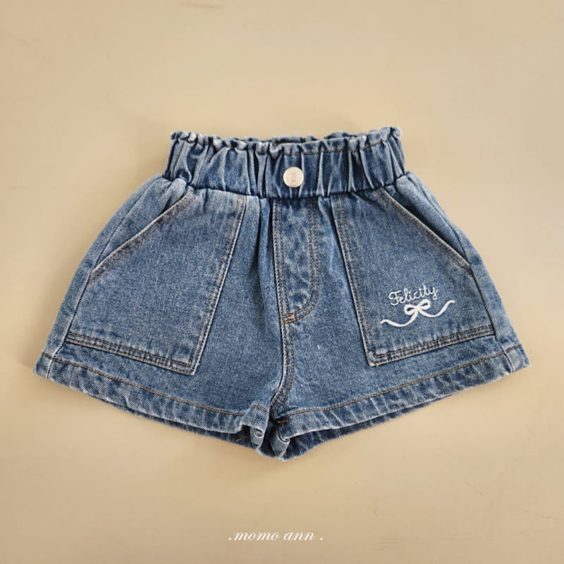 Momo Ann - Korean Children Fashion - #kidsshorts - Pocket Denim Short