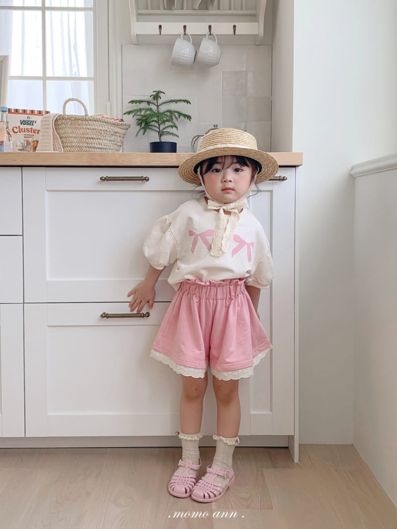 Momo Ann - Korean Children Fashion - #kidsstore - Ribbon Top Bottom Set - 9