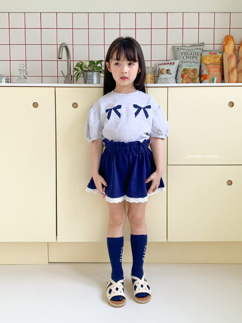 Momo Ann - Korean Children Fashion - #stylishchildhood - Ribbon Top Bottom Set - 2