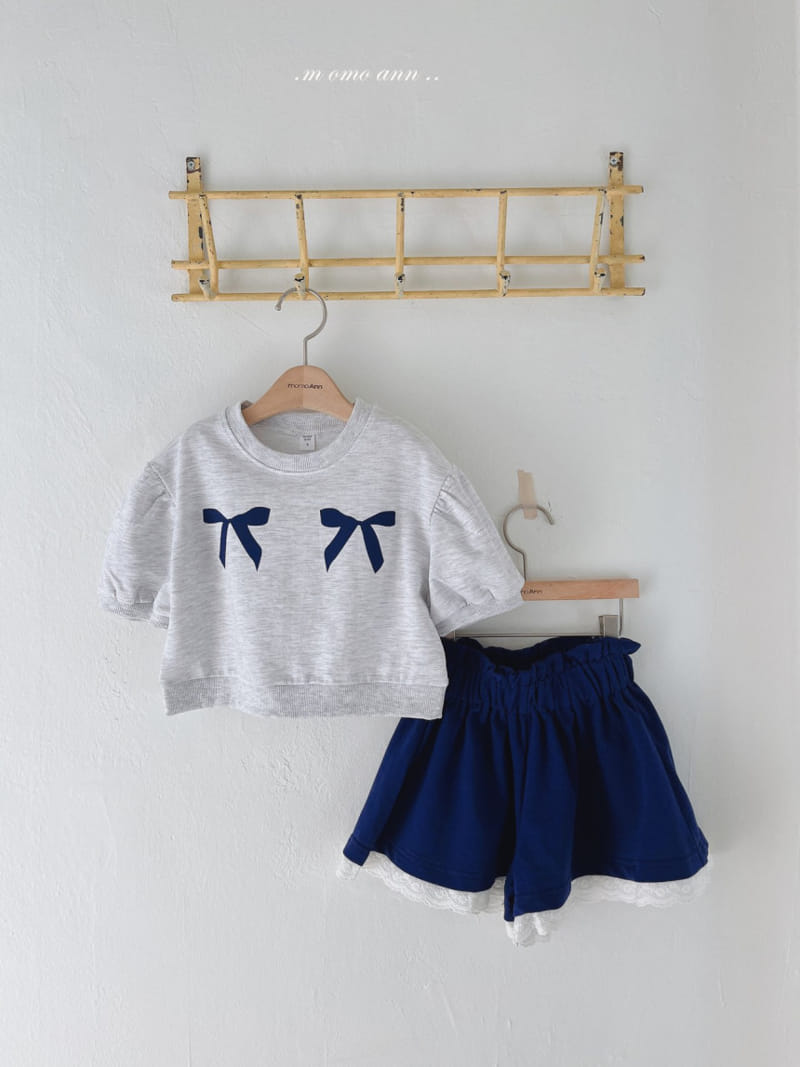 Momo Ann - Korean Children Fashion - #toddlerclothing - Ribbon Top Bottom Set