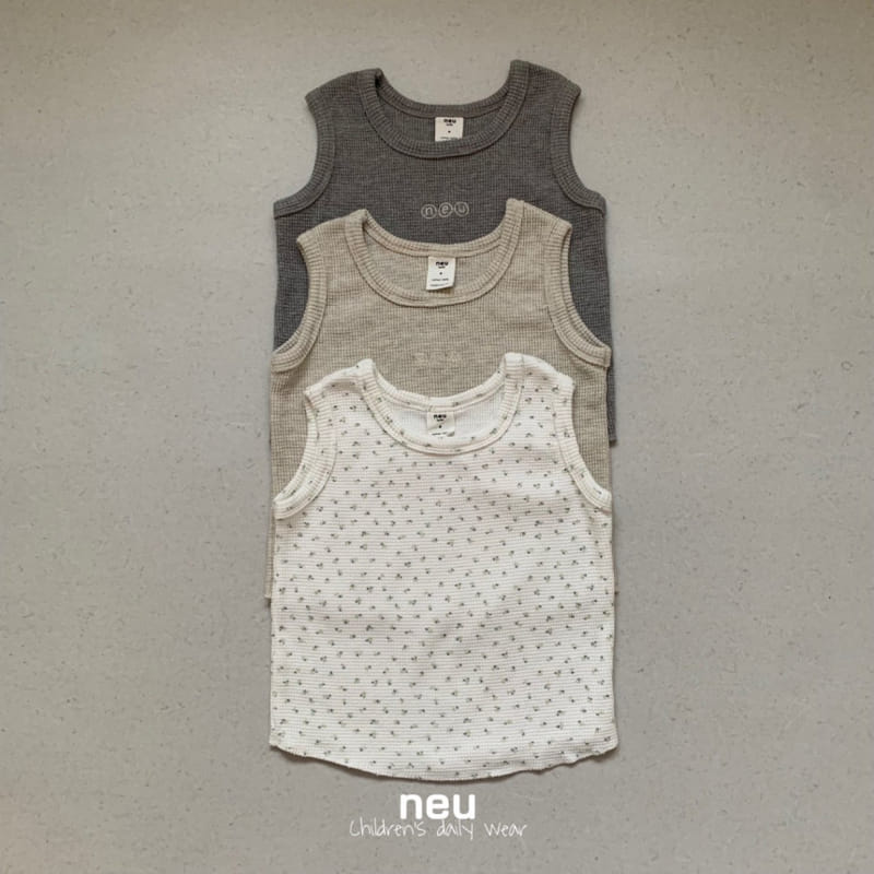 Neu - Korean Children Fashion - #fashionkids - Waffle Sleeveless Tee